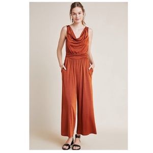 Anthropologie rust jumpsuit